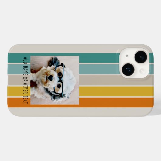 Single Foto Gallery - Retro Streifen aquamarin ora Case-Mate iPhone Hülle (Rückseite (Horizontal))