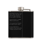 Single Foto Kursive Liebe Schwarzer Text Flachmann (Rückseite)