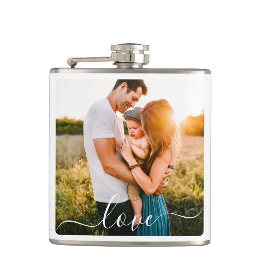 Single Foto Kurze Liebe Weiß Flachmann (Vorderseite)