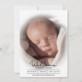 Single Foto Niedlich Typografie Baby Birth Ankündigung (Vorderseite)