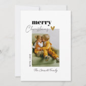 Single Foto Simple Gold Minimalistische Weihnachts Einladung (Vorderseite)