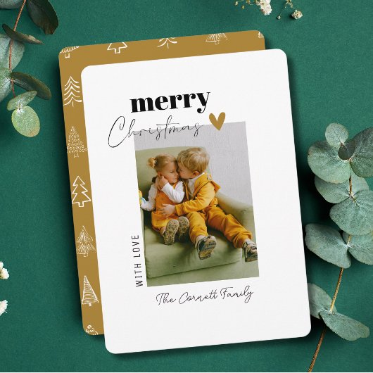 Single Foto Simple Gold Minimalistische Weihnachts Einladung