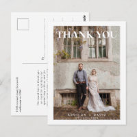 Single Foto Wedding White Danke Postcard