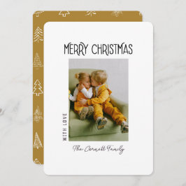 Single Foto Weiße Minimalistische Weihnachtskarte Einladung