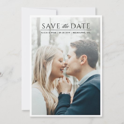 Single Foto - Weißrahmen Save the Date (Vorderseite)