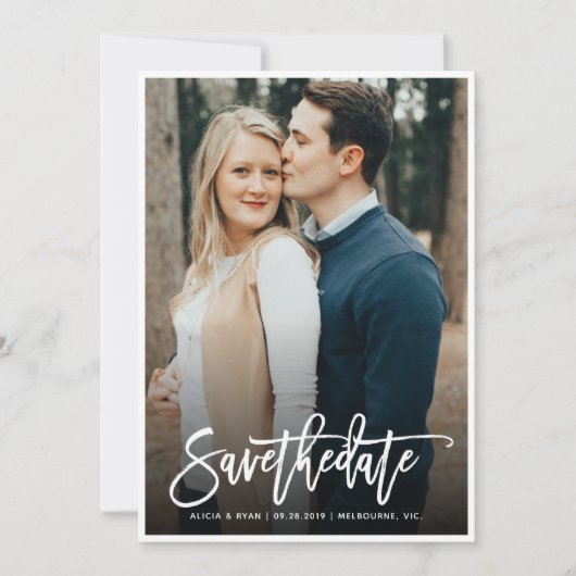 Single Foto - Weißrahmen Save the Date (Vorderseite)