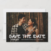 Single Foto White Overlay Hochzeit Speichern Sie d Save The Date (Vorderseite)