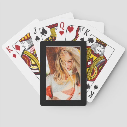 Single-Fotovorlage auf schwarz Spielkarten (Rückseite)
