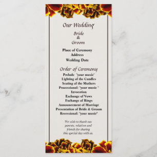 Single Französisches Marigold-Hochzeitsprogramm Programm