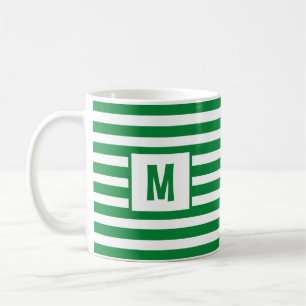 Single für die Gestaltung von grün und weiß gestri Kaffeetasse