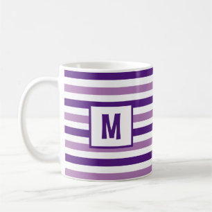 Single für die lila und weiße Streifengestaltung Kaffeetasse