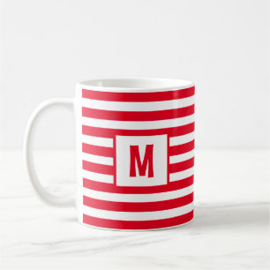 Single für die rote und weiße Streifen Kaffeetasse