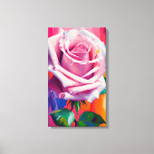 Single für moderne digitale Kunst - Hellrosa Rose Leinwanddruck (Vorderseite)