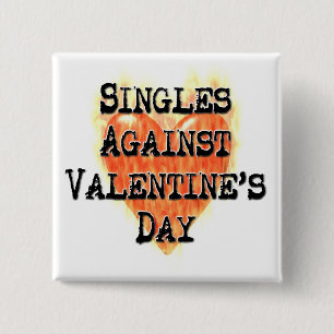 Single gegen den Valentinstag Button
