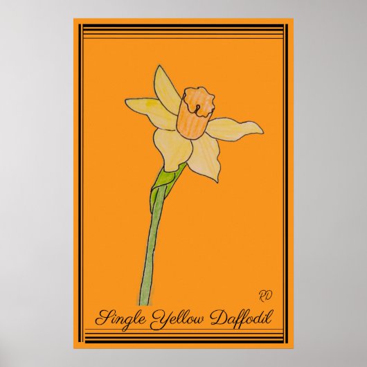 Single Gelb-Daffodil-Orange Poster (Vorne)
