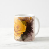 Single Gelb Rose Kaffeetasse (VorderseiteRechts)