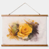 Single Gelb Rose Wandteppich Mit Holzrahmen (Vorne)