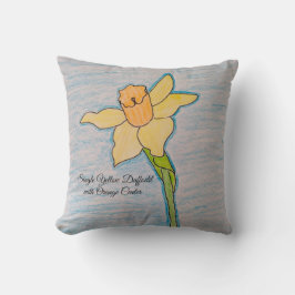 Single Gelbe Nadel mit orangefarbenem Zentrum Kissen