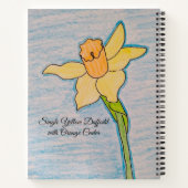 Single Gelbe Nadel mit orangefarbenem Zentrum Notizblock (Rückseite)