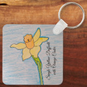 Single Gelbe Nadel mit orangefarbenem Zentrum Schlüsselanhänger (Rückseite)