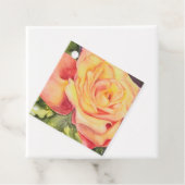 Single Gelbe Pfirsichfarben Rose Blume Geschenkanhänger (Beispiel)