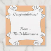 Single Gelbe Pfirsichfarben Rose Blume Geschenkanhänger (Rückseite)