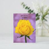 Single Gelbe Rose Postkarte (Stehend Vorderseite)