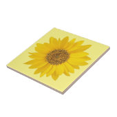 Single Gelbe Sonnenblume auf hellgelb Fliese (Seite)