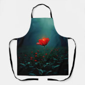 Single Glowing Red Flower Art Schürze (Vorderseite)