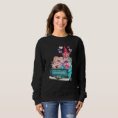 Single Gnome Girl Car Flowers Pastel Tie dye Valen Sweatshirt (Vorne ganz)