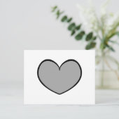 Single Gray Heart Postcard 0001 Postkarte (Stehend Vorderseite)
