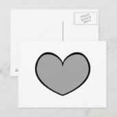 Single Gray Heart Postcard 0001 Postkarte (Vorne/Hinten)
