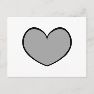 Single Gray Heart Postcard 0001 Postkarte