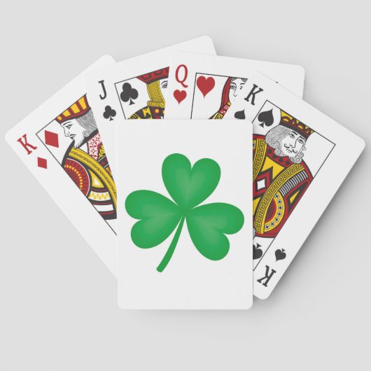 Single Green Irish Kleeblatt Playing Cards Spielkarten (Rückseite)