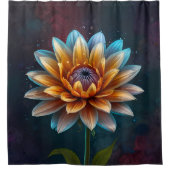 Single Große Blume Blüte in mehrfarbigen Farbtönen Duschvorhang (Vorderseite)