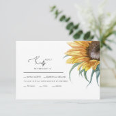 Single Große Sonnenblumenkarte RSVP-Karte RSVP Karte (Stehend Vorderseite)