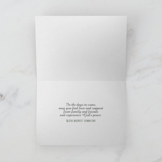 Single-Grünbaum im nebeligen Beileid Karte (Innenseite)