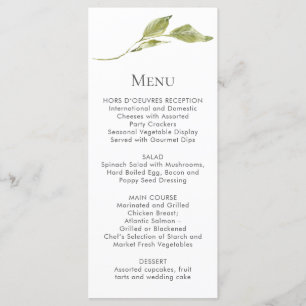 Single-grüne Blatt-Stamm-Menü-Karten Menükarte