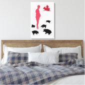 Single, gutes Essen aus Vegeterien, der Bauernhof Leinwanddruck (Insitu (Schlafzimmer))