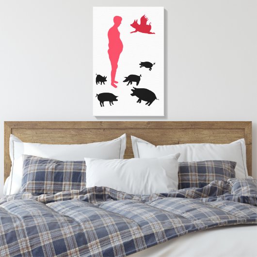 Single, gutes Essen aus Vegeterien, der Bauernhof Leinwanddruck (Insitu (Schlafzimmer))