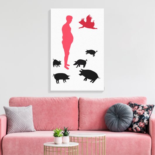 Single, gutes Essen aus Vegeterien, der Bauernhof Leinwanddruck (Insitu (Wohnzimmer))