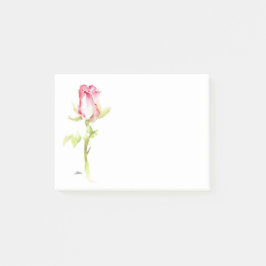 Single Handgestrichene Wasserfarbe Rosa Rote Rose Post-it Klebezettel
