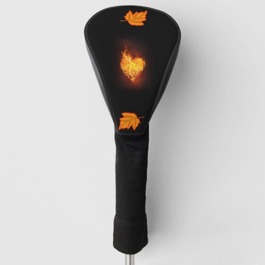 Single Heart on Flame Picture Golf Headcover (Vorderseite)