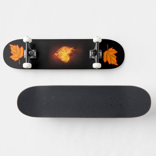 Single Heart on Flame Picture Skateboard (Horizontal)