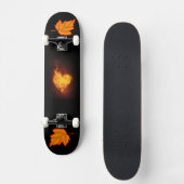 Single Heart on Flame Picture Skateboard (Vorderseite)