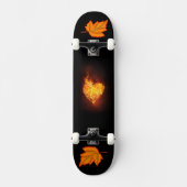 Single Heart on Flame Picture Skateboard (Vorderseite)