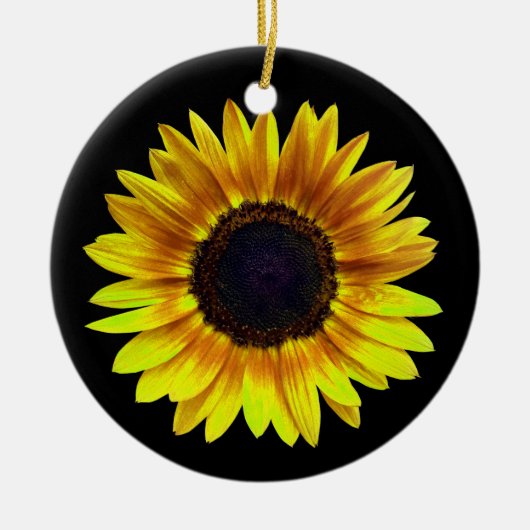 Single Hellgelbe Sonnenblume Keramik Ornament (Vorne)