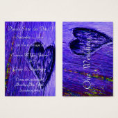 Single Herz Save the Date in blau Lila (Vorne & Hinten)