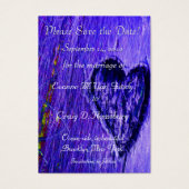 Single Herz Save the Date in blau Lila (Vorderseite)