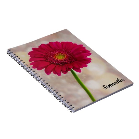 Single Hot Pink Gerbera Spiral Notebook Notizblock (Rechte Seite)